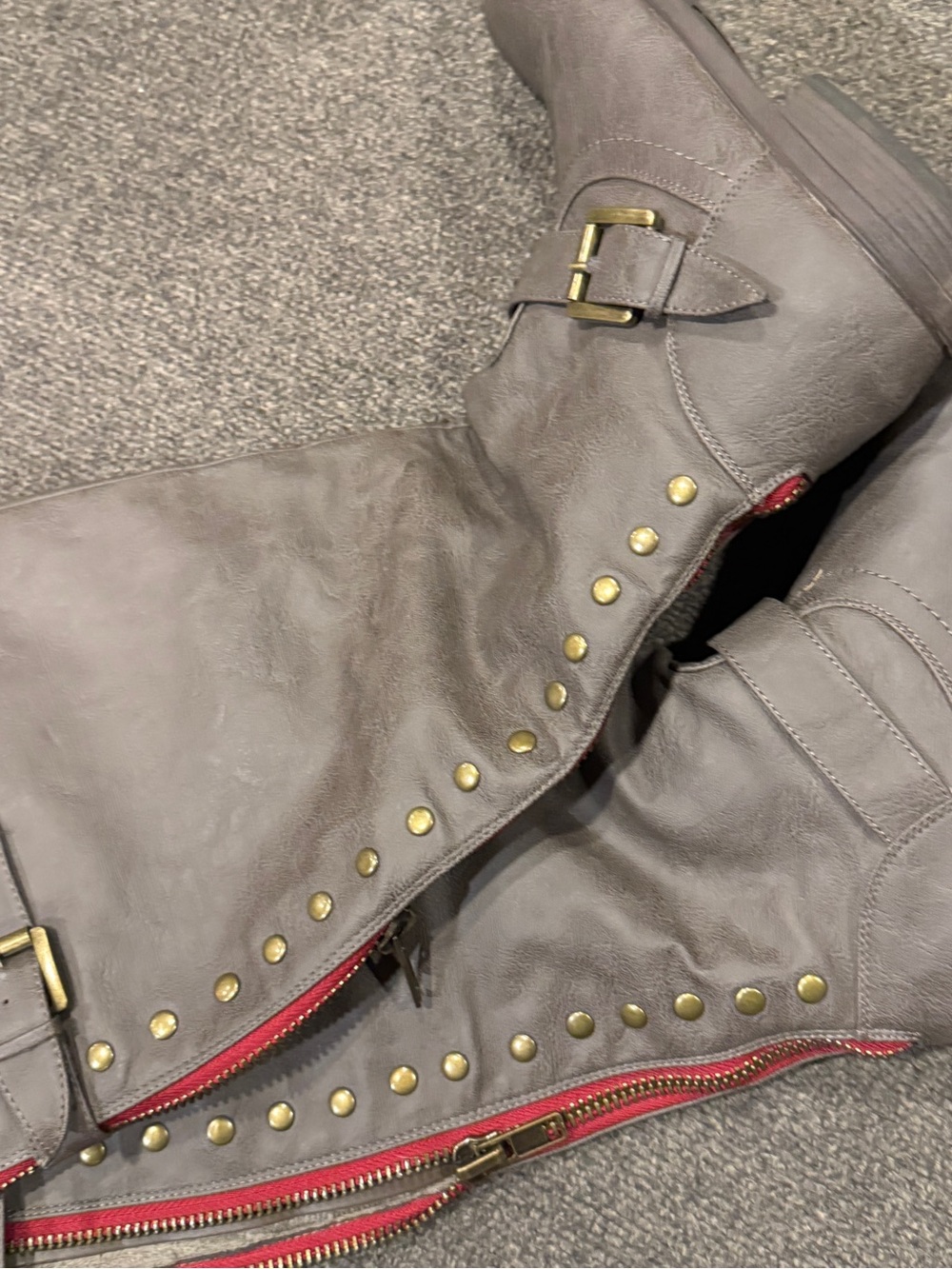 Journey Collection Extra Wide Calf Riding Boots Taupe size 7.5